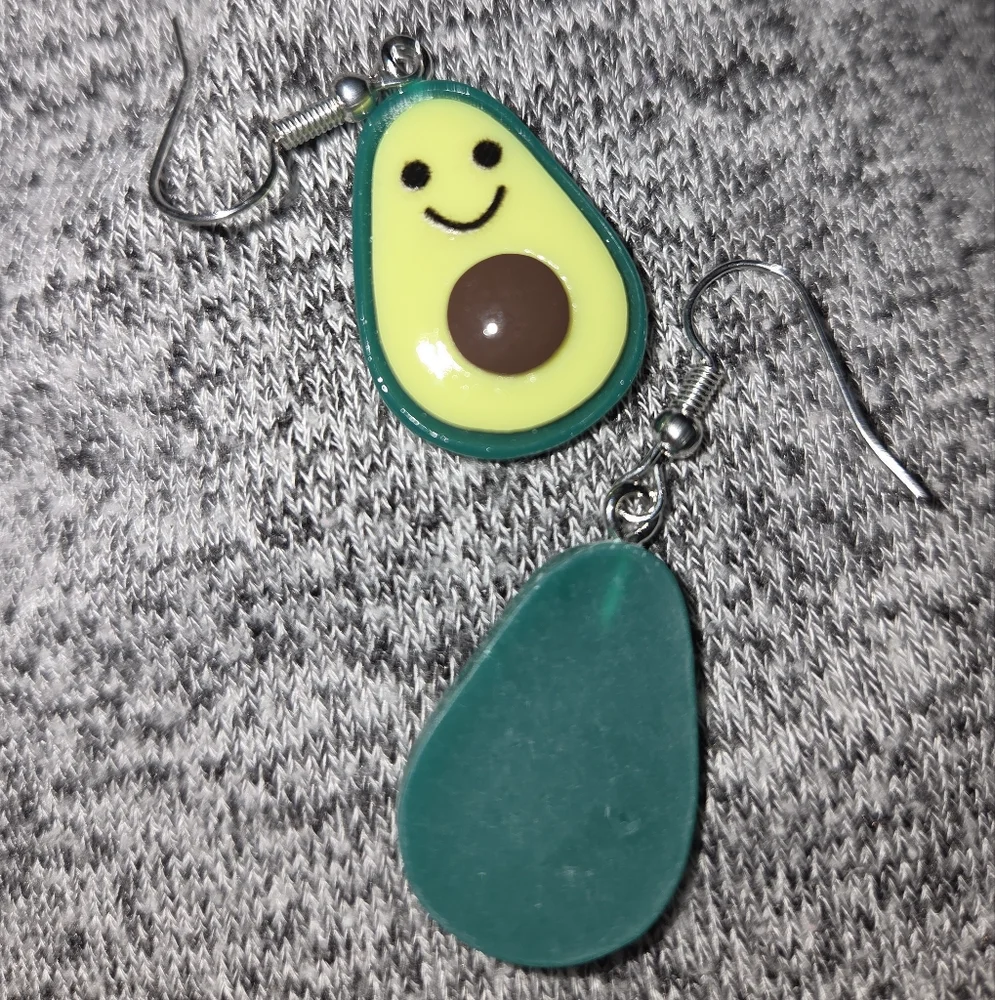 Earrings, Smiley Avocado for All!! NWOT
